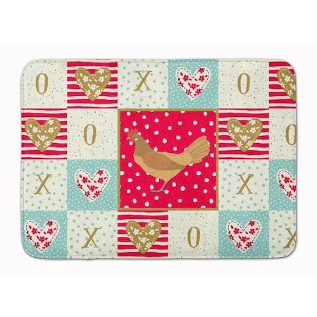 Carolines Treasures 19 x 27 in. Frisian Friesian Chicken Love Machine Washable Memory Foam Mat CK5259RUG